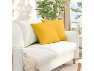 Lot de 2 coussins de canapé, coussins décoratifs jaune clair 45 x 45 cm cf59114