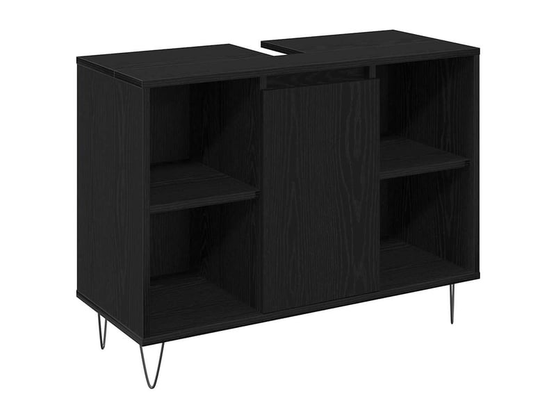 Ensemble de mobilier de salle de bain 3 pc chêne noir cf64333 - Conforama D