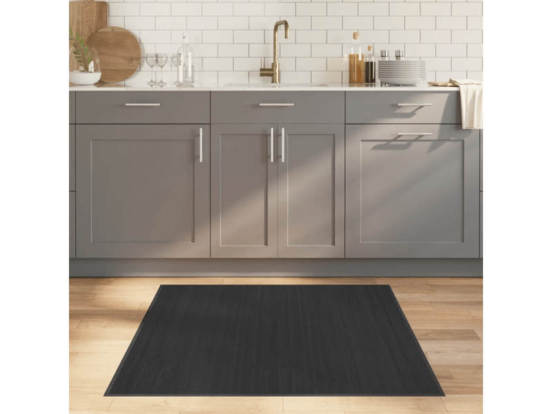  Tapis carré en bambou gris 100x100 cm - comfortxl 376940 - Conforama B