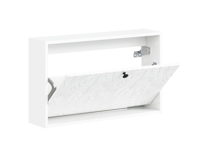  Meuble à chaussures mural, armoire à chaussures delft 71x17x43 cm blanc brillant  - Conforama C