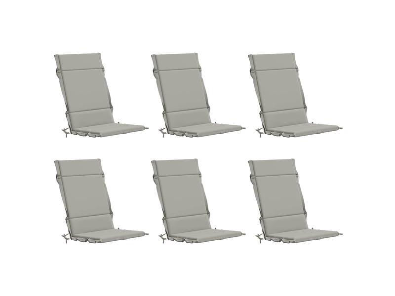  Lot de 6 coussins de chaise à dossier haut gemert gris cf59381  - Conforama A
