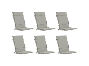 Lot de 6 coussins de chaise à dossier haut gemert gris cf59381