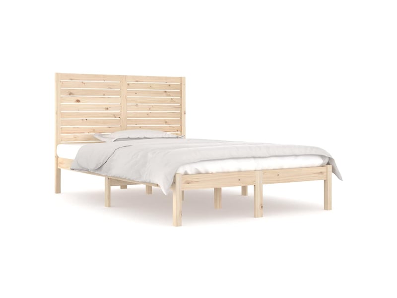  Lit double- lit adulte -  cadre de lit sans matelas 135x190 cm bois massif  - Conforama A