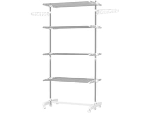 Étendoir à linge mobile 142 x 55 x 172 cm – blanc – pliable, sur roulettes, avec verrouillage