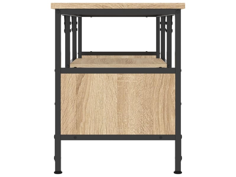  Meuble tv - banc tv - meuble de rangement chêne sonoma 100x35x45 cm bois d'ingénierie et fer  - Conforama E