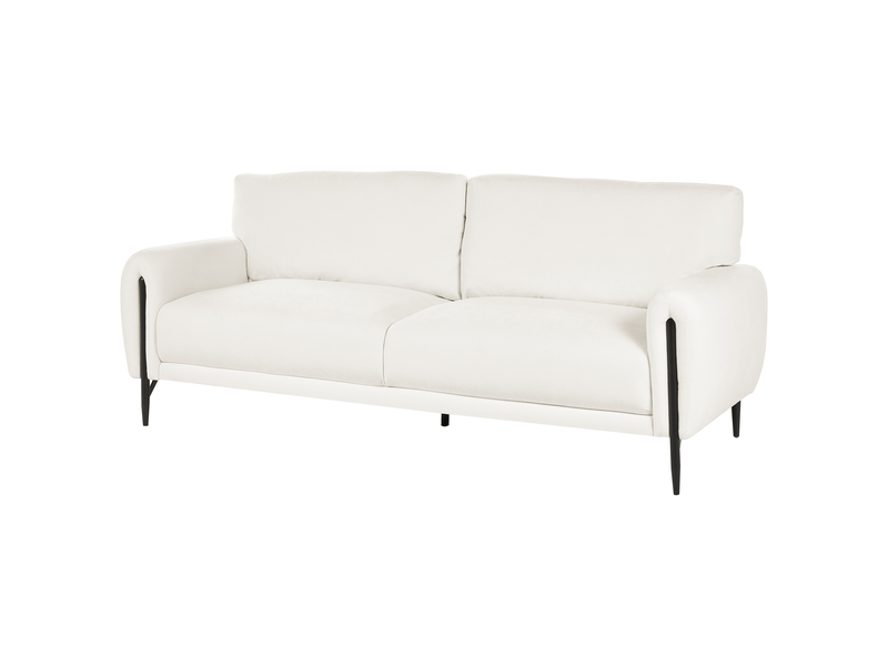  Canapé 3 places skaro tissu chenille blanc cassé  - Conforama D