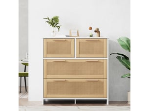 Chiffonnier 4 tiroir(s) <strong>NAHILIMI</strong> <strong></strong> coloris blanc largeur 80 cm hauteur 38 cm