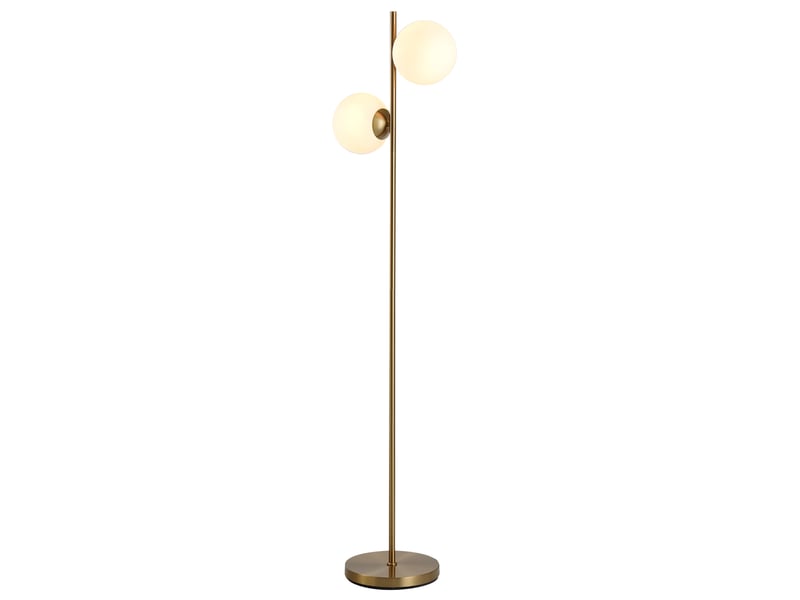  Lampadaire design lampadaire sur pied salon néo-rétro 2 têtes boules max. 40 w métal doré  - Conforama B