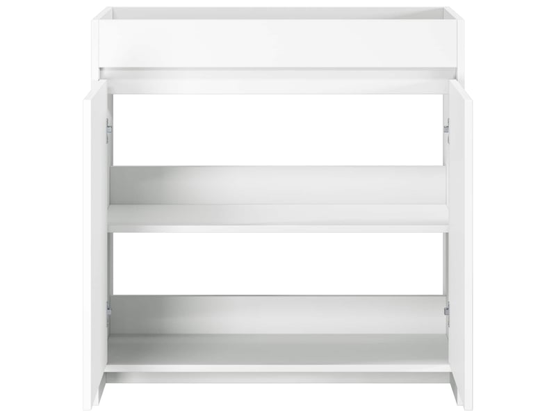  Meuble sous lavabo de salle de bain, commode blanc 78.5x37.5x81 cm shl1498  - Conforama D