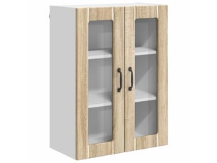 Meuble mural de cuisine, cabinet en verre mural chêne sonoma 60x31x80cm shl7692