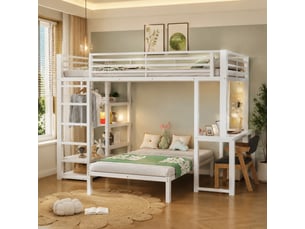 Lit superposé 90x200 cm <strong></strong>  <strong>CozyNest</strong> coloris blanc