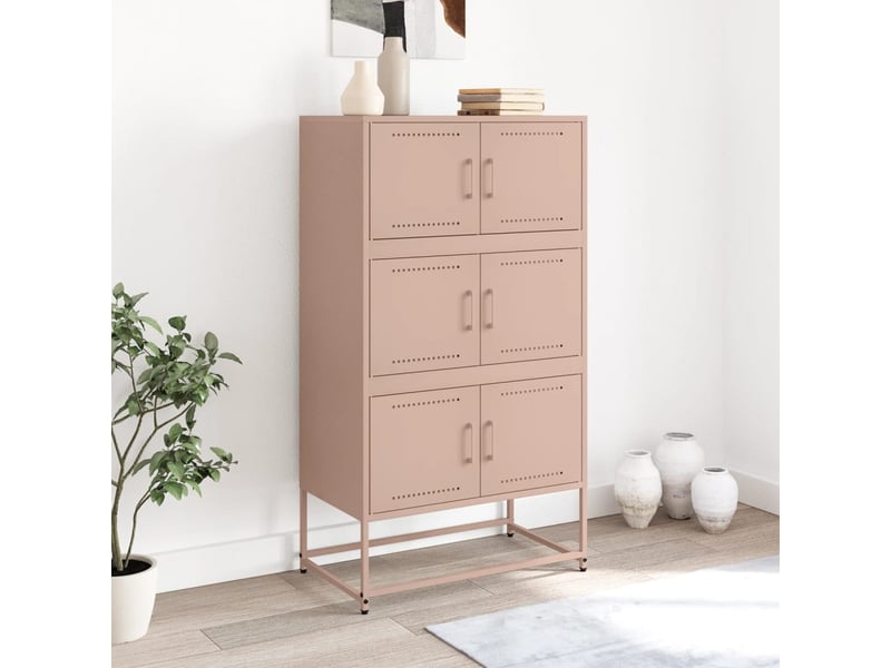  Buffet - bahut - meuble de rangement rose 68,5x38,5x123,5 cm acier  - Conforama C