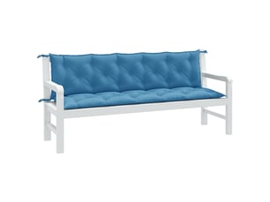 Lot de 2 coussins de banc de jardin, coussins d'assise bleu mélangé tissu cf58648