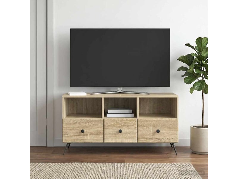  Meuble tv - banc tv - meuble de rangement chêne sonoma 102 x 34,5 x 50 cm bois d'ingénierie  - Conforama D