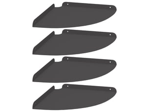 Lot de 4 étagères flottantes d'angle, étagères murales noir 30 x 30 x 2 cm cf41674