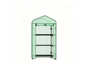 Serre de jardin mobile 70x50x130 cm – verte – 3 étagères amovibles, roulettes freinées et porte zippée