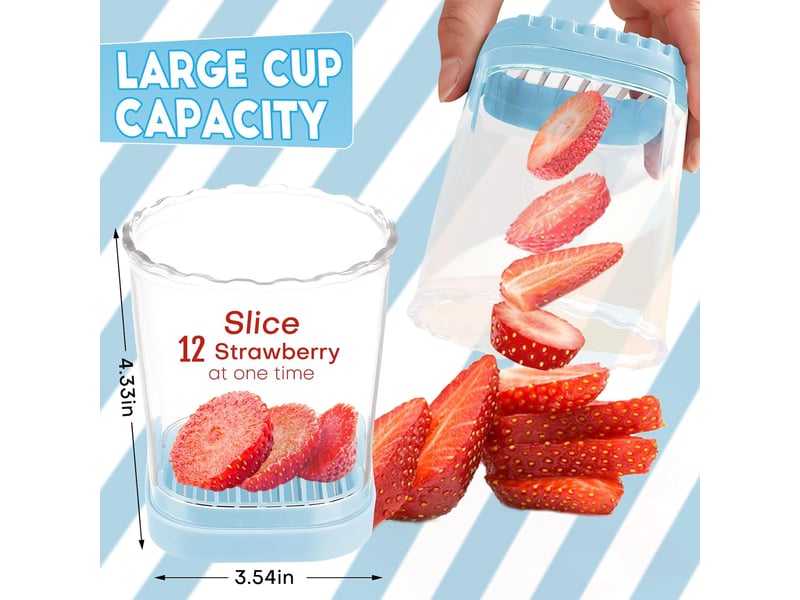  Trancheuse à fruits, fraise, coupe-banane, coupe-raisins, coupe-œufs, lames amovibles, trancheuse à fruits avec plaque de pression, ustensile  - Conforama B