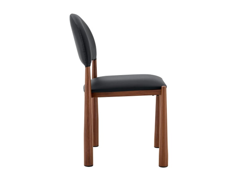 Set de 2 chaises modernes: dossier demi-cercle rembourré, cuir pu, pieds métal, 80 cm – élégantes et robustes - Conforama D