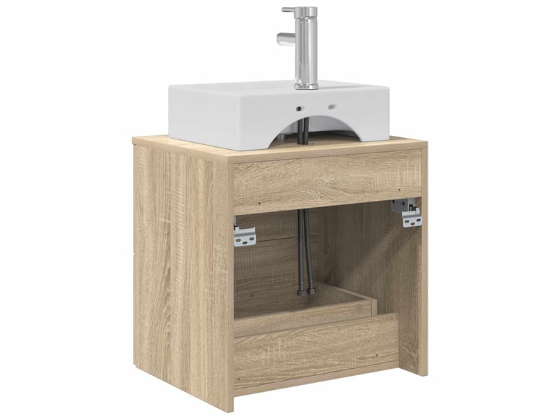  Vanité de lavabo mural, meuble de rangement chêne sonoma 49.5x41x62.5 cm shl6592  - Conforama E