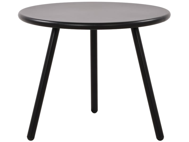 Table basse ronde intérieur extérieur plateau polypropylène noir pieds métal ø 50 cm 10_0009183 - Conforama B