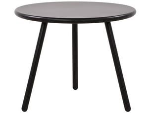 Table basse ronde intérieur extérieur plateau polypropylène noir pieds métal ø 50 cm 10_0009183