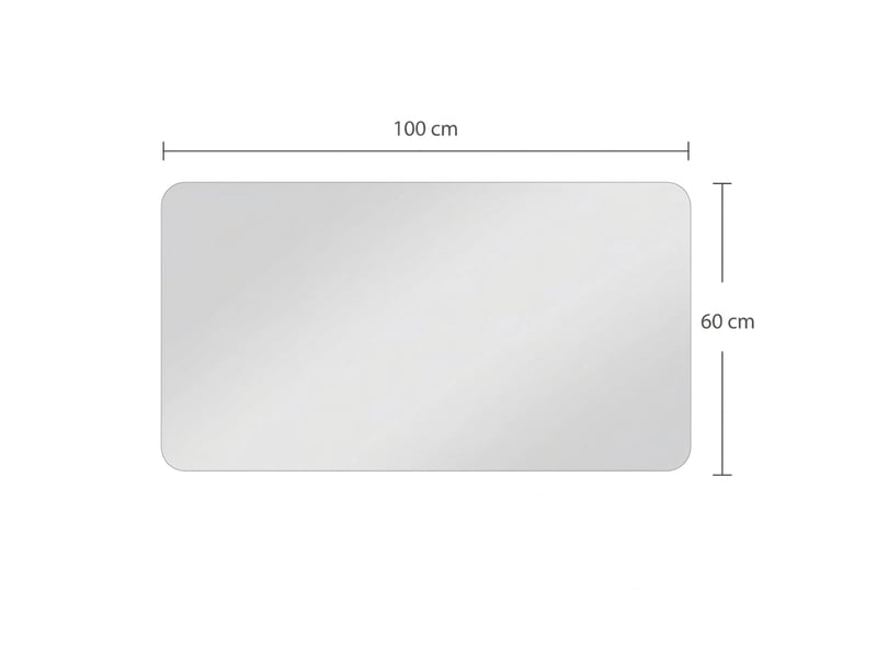  Miroir de salle de bain 60x100 cm sans cadre, coins arrondis, argenté, hd 5 mm  - Conforama C