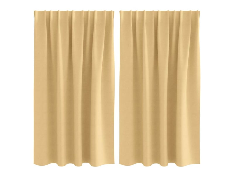  Lot de 2 rideaux occultants, rideaux black-out avec anneaux beige 140 x 140 cm cf44559  - Conforama A