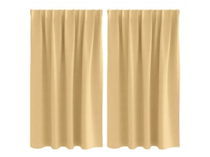 Lot de 2 rideaux occultants, rideaux black-out avec anneaux beige 140 x 140 cm cf44559