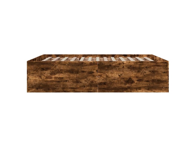  Lit double- lit adulte -  cadre de lit sans matelas chêne fumé 150x200 cm  - Conforama D