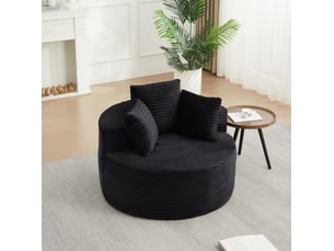 Fauteuil fixe <strong>MODENVIE</strong> <strong></strong> Velours côtelé noir vendu A l'unité