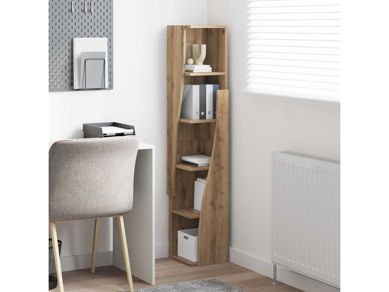  Meuble d'angle, meuble de rangement salon 27,5x27x140cm bois d'ingénierie chêne artisanal  - Conforama D