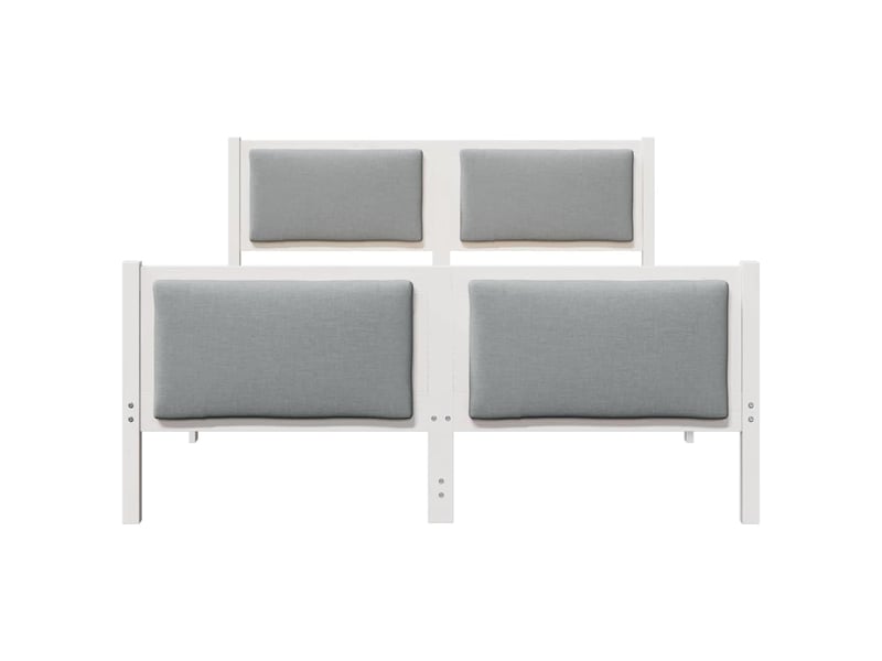Lit double- lit adulte - cadre de lit avec tête de lit gris clair 150 x 200 cm tissu - Conforama D