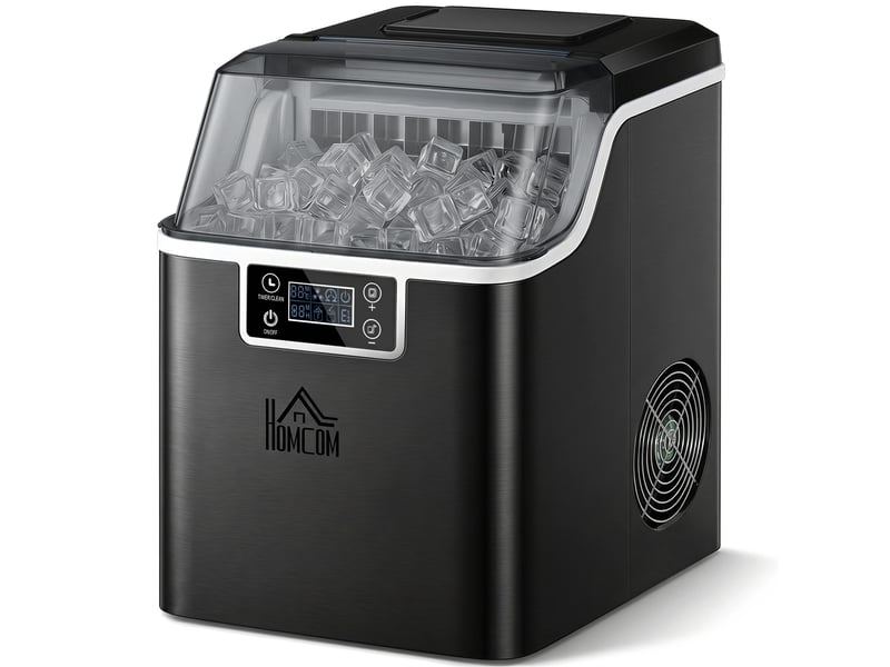  Machine à glaçons, 20 kg en 24h, 24 glaçons en 14-18 min, ice maker avec fonction autonettoyante, 25,2x36x37,1cm, noir  - Conforama B
