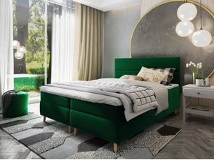 Lit avec rangement 160x200 cm <strong>MASSENO</strong>  <strong></strong> coloris vert