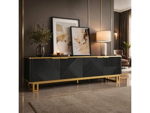 Meuble tv coloris noir 160 cm MEUBLIV