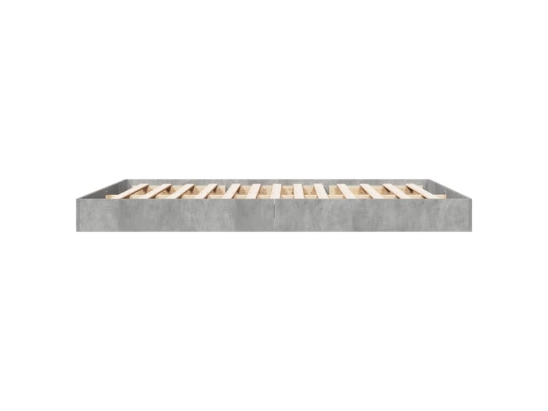  Lit double- lit adulte -  cadre de lit sans matelas gris béton 160x200 cm  - Conforama D