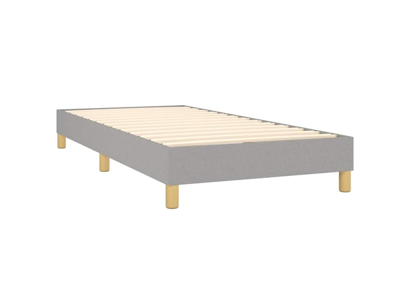  Lit simple- lit adulte -  cadre de lit à lattes gris clair 80x200 cm tissu  - Conforama C