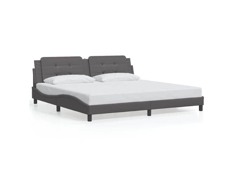 Lit double- lit adulte - cadre de lit sans matelas zadar gris 200x200 cm similicuir - Conforama A