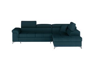 Canapé d'angle convertible palazzo 4 places bleu foncé – angle droit avec 1 coussin