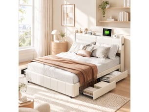 Lit coffre 160x200 cm coloris blanc