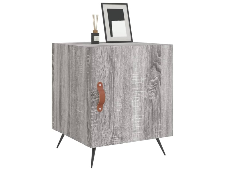 Lot de 2 tables de chevet - cabinet de chevet - table de nuit sonoma gris 40x40x50cm bois d'ingénierie  - Conforama C