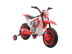 Moto électrique tout-terrain pour enfants de 3 à 5 ans, avec batterie rechargeable 12 v et stabilisateurs amovibles, 106,5 x 51,5 x 68 cm, rouge