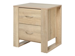 Table de chevet avec tiroirs et table d'appoint de style moderne pour chambre ou salon, 48 x 39 x 54 cm, couleur naturelle