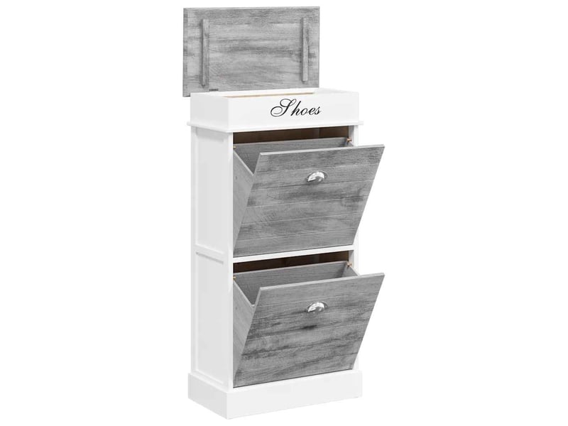  Meuble à chaussure, armoire à chaussures gris 50x28x98 cm bois de paulownia shl3862  - Conforama C