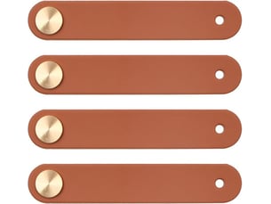 Lot de 4 poignées en cuir de 64x25 mm à un seul trou, poignées pour tiroirs, armoire à vêtements, tables et cuisine