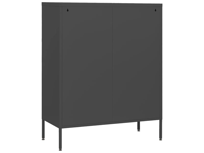  Commode chambre adulte, armoire à tiroirs anthracite 80x35x101,5 cm acier  - Conforama E