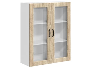 Meuble mural de cuisine, cabinet en verre mural chêne sonoma 80x31x100cm shl1148