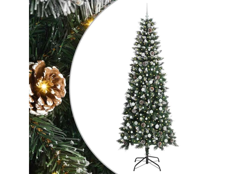Sapin de noël - arbre de noël artificiel vert 240 cm pvc, plastique et acier - Conforama A