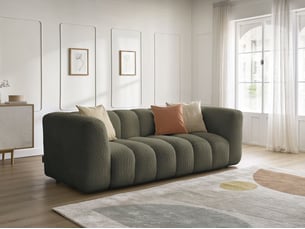 Canapé droit fixe BOBOCHIC TALIA 3 places Tissu vert