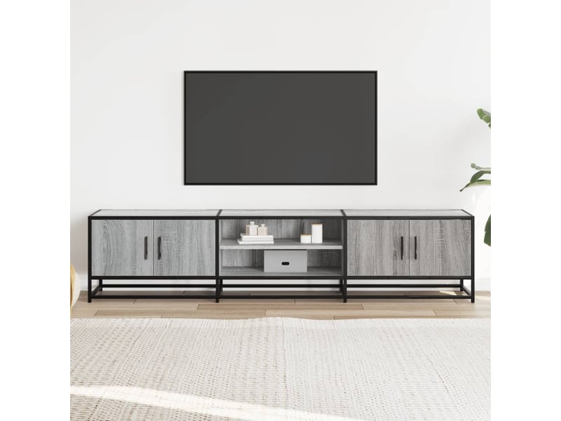  Meuble tv - banc tv - meuble de rangement sonoma gris 180x35x41 cm bois d'ingénierie  - Conforama C